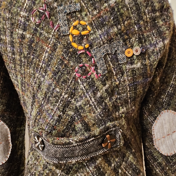 Desigual wool coat size 44 or Large gray/brown with subtle black metallic thread - Picture 11 of 14